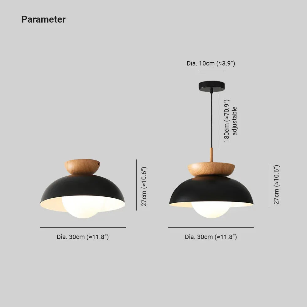 Black Light Single Pendant For Kitchen Ozawa Wood