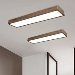 Flush Light For Bedroom Rectangular Ozawa Wood Led Ip20