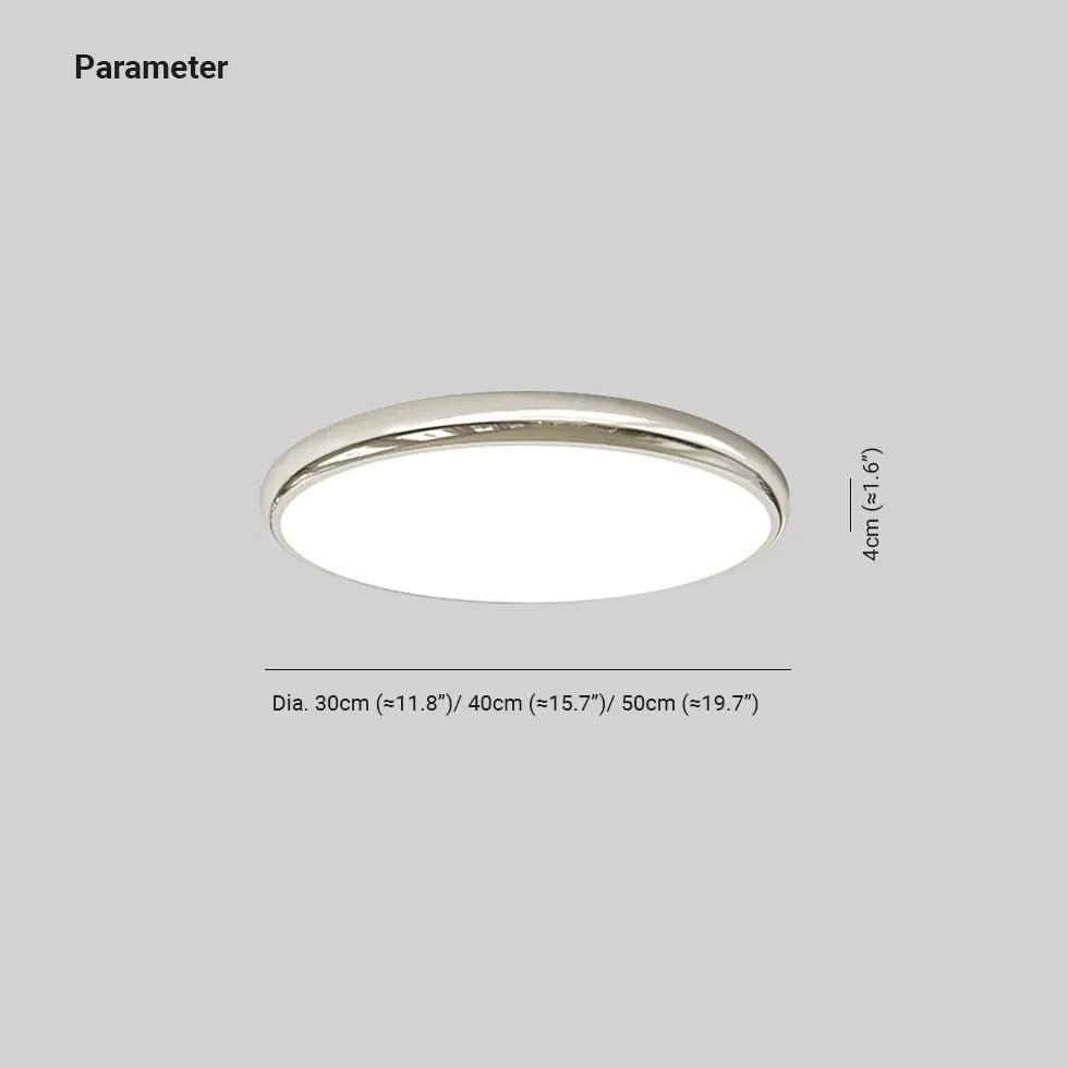 White Flush Light For Bedroom Circle Ozawa Acrylic Ip20 Dimmable Led