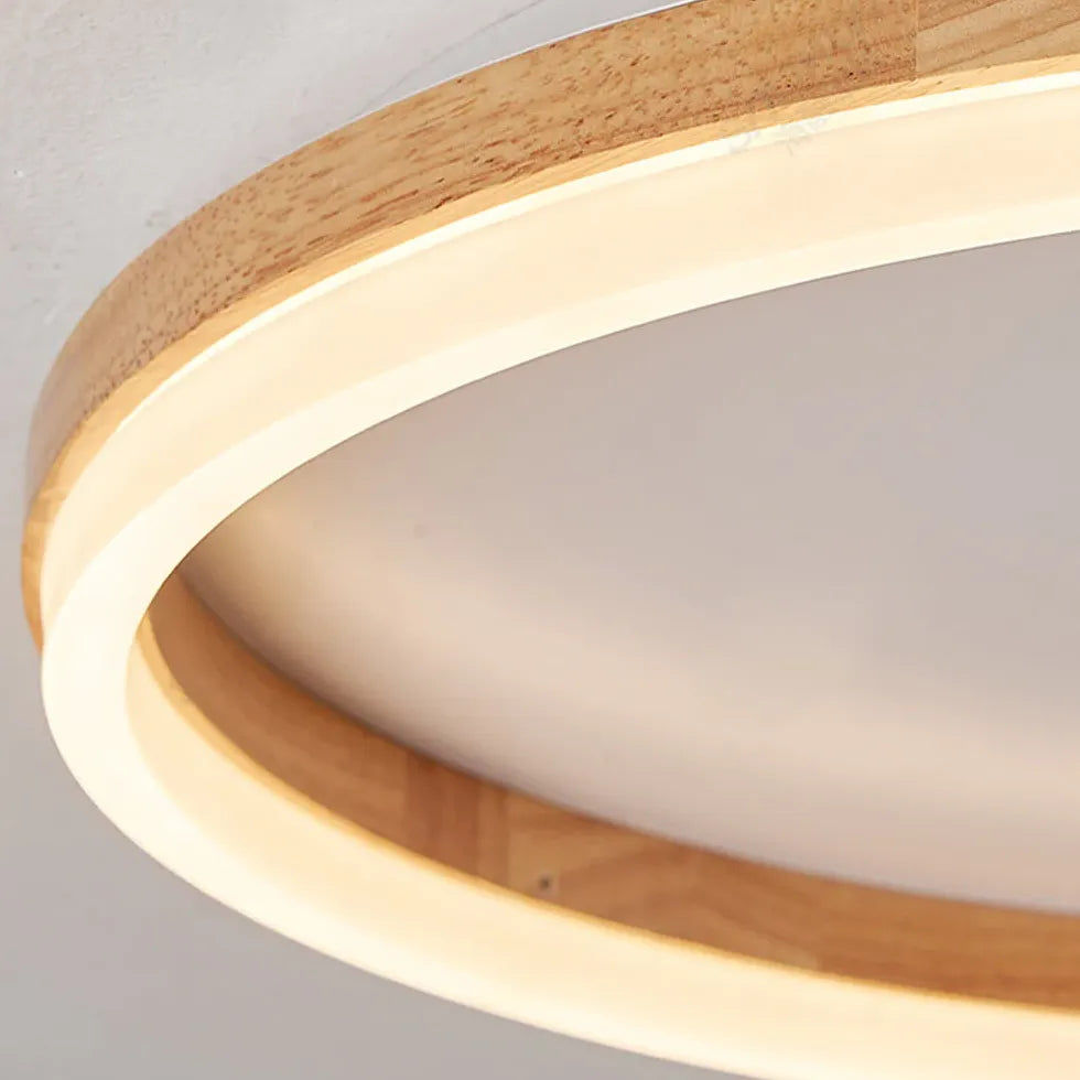 Low Ceiling Light For Bedroom Round Ozawa Wood Led Dimmable Ip20