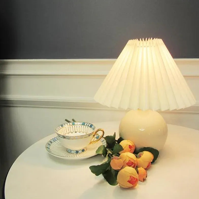 White Rattan Vintage Bedside Table Lamp