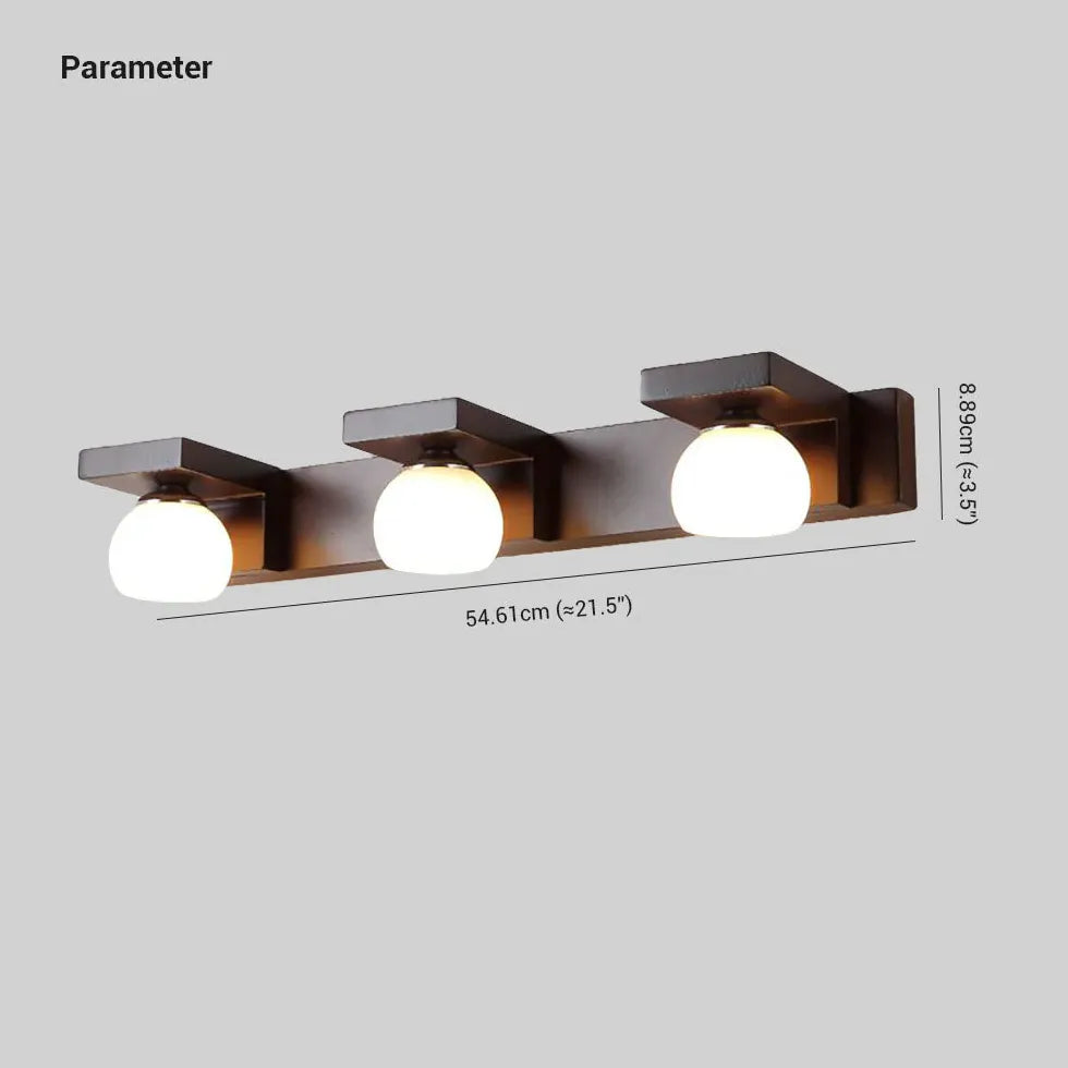 Brown Multi Arm Wall Light For Bathroom Ozawa Wood Bi-pin