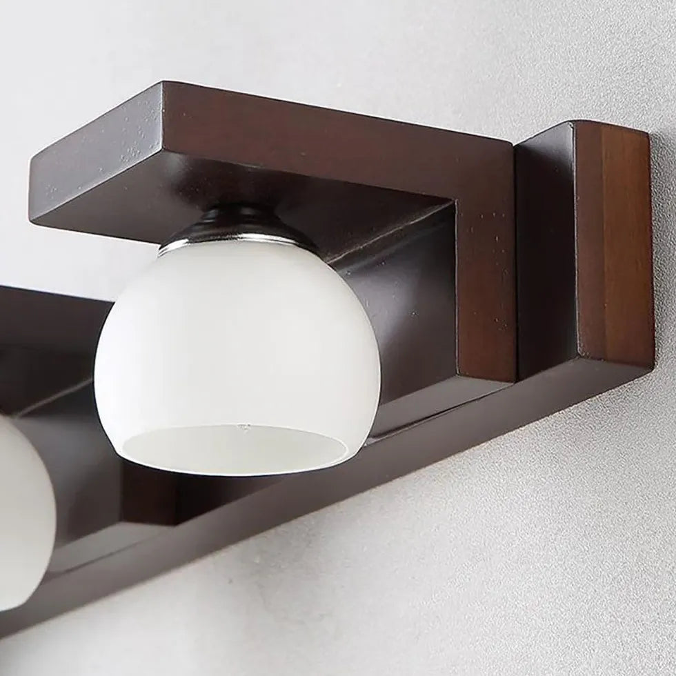 Brown Multi Arm Wall Light For Bathroom Ozawa Wood Bi-pin