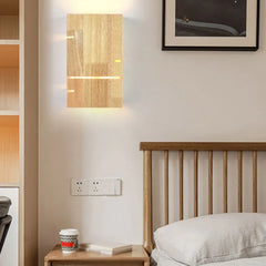 Flush Wall Light For Bedroom Rectangular Ozawa Wood