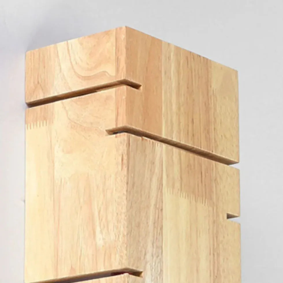 Flush Wall Light For Bedroom Rectangular Ozawa Wood