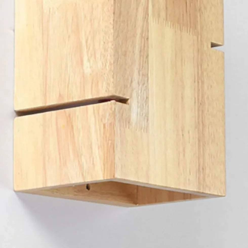 Flush Wall Light For Bedroom Rectangular Ozawa Wood