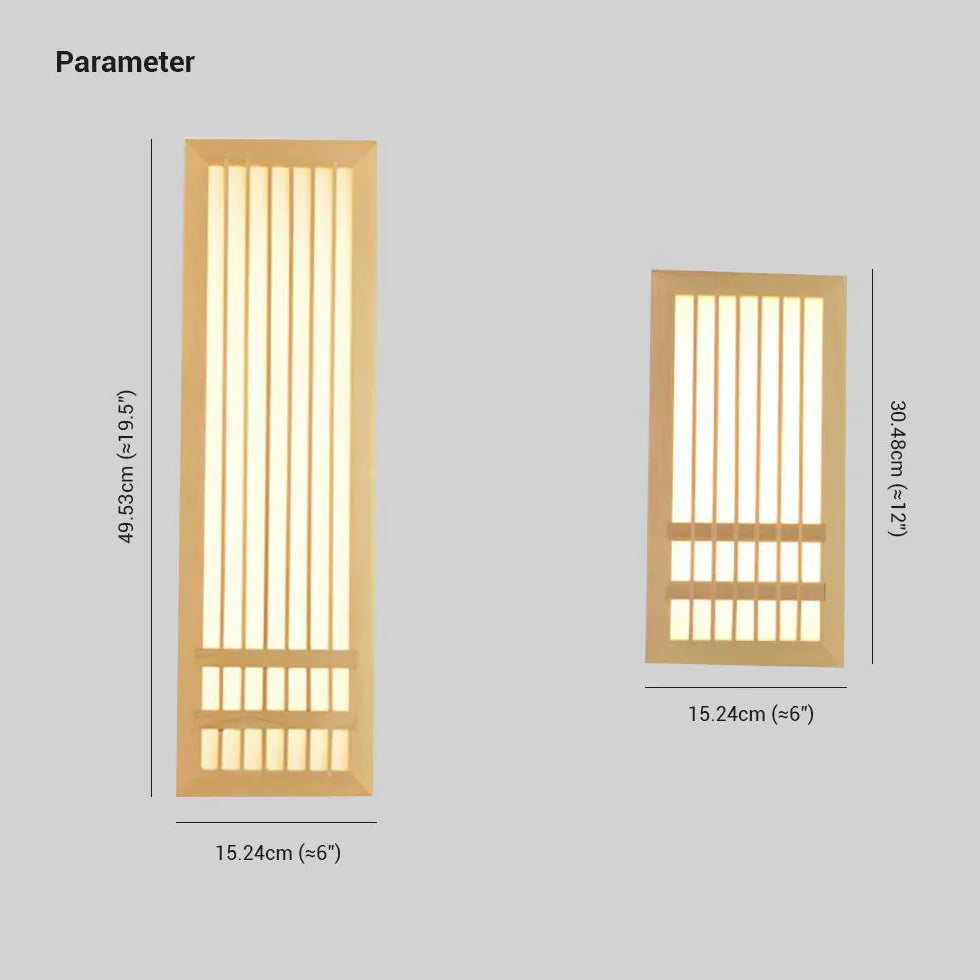 Flush Wall Light For Bedroom Rectangular Ozawa Wood Ip20 Cool White Led