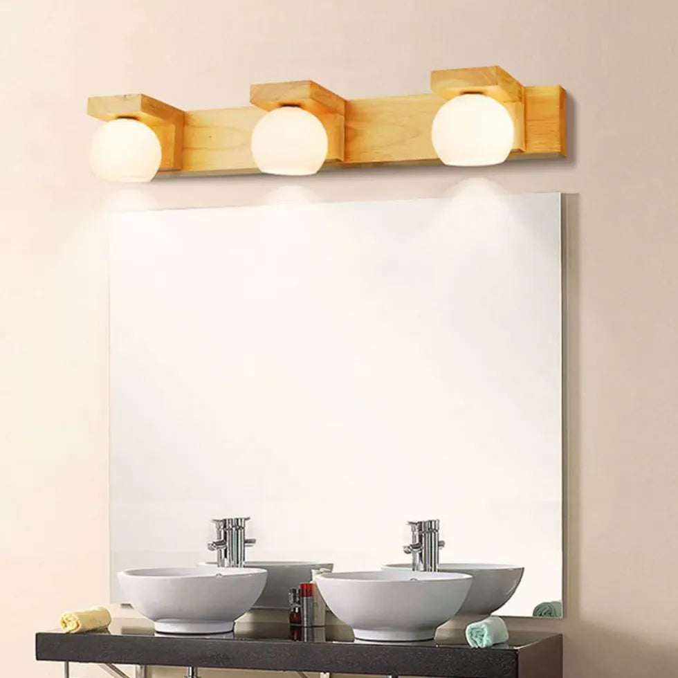 Multi Arm Wall Light For Bathroom Ozawa Wood Ip44 Led