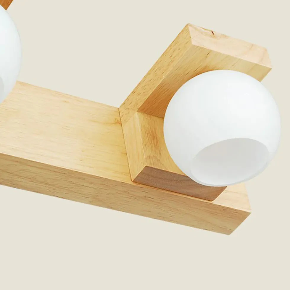 Multi Arm Wall Light For Bathroom Ozawa Wood Ip44 Led