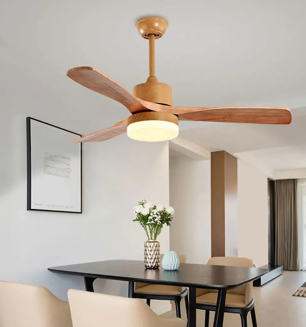 Ceiling Fan With Light For Study Room Ozawa Metal & Acrylic Dimmable Ip20 Led