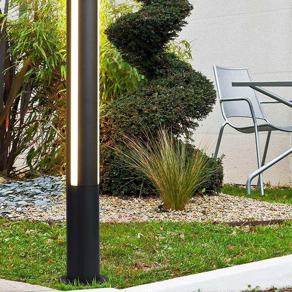 Black Post & Bollard Light Pena Metal & Acrylic Led Ip65 Outdoor Warm White