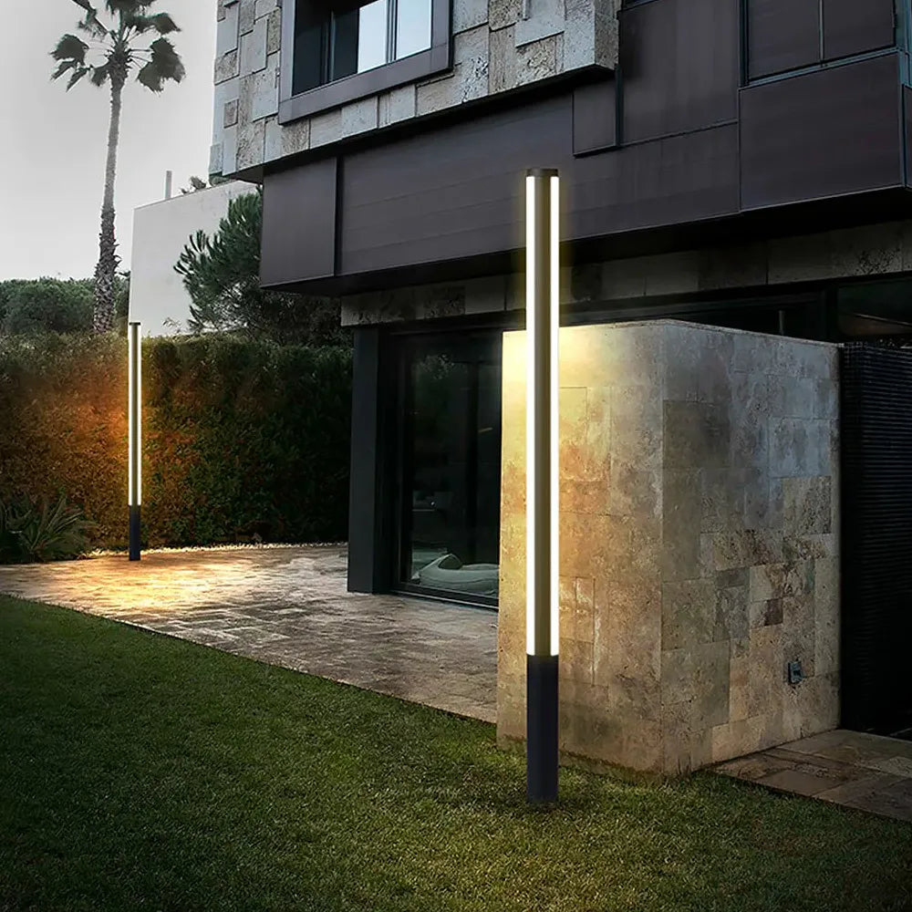 Black Post & Bollard Light Pena Metal & Acrylic Led Ip65 Outdoor Warm White