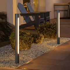 Black Post & Bollard Light Linear Pena Metal & Acrylic Outdoor Warm White Ip65 Led