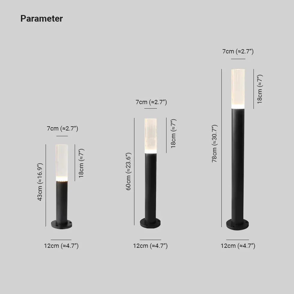 Black Post & Bollard Light Pena Metal Outdoor Ip65 Led