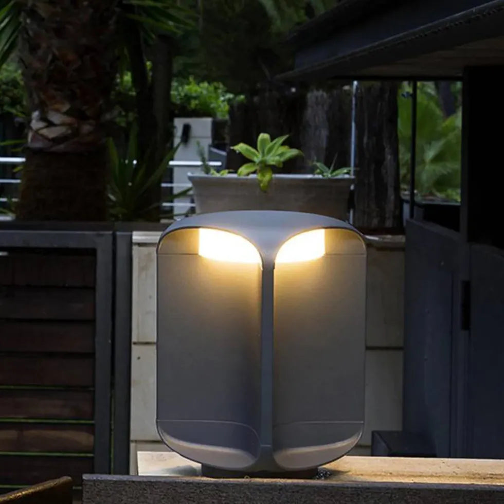 Black Outdoor Floor Lamp Cylinder Pena Metal Outdoor Warm White Ip65