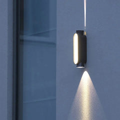 Black Up & Down Light Pena Metal & Acrylic Warm White Outdoor