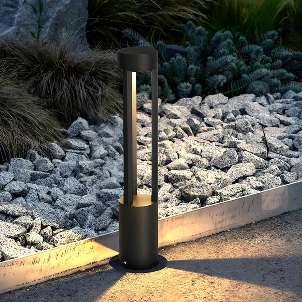 Black Pedestal Light Pena Metal Warm White Ip65 Led Outdoor