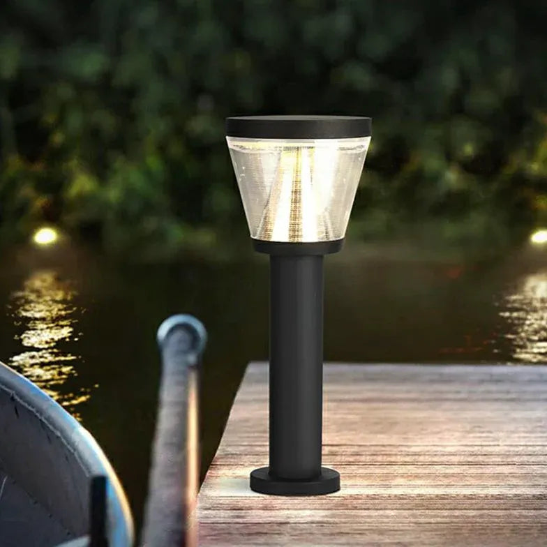 Black Solar Light Cone Pena Metal & Acrylic Cool White Solar Ip65 Outdoor Led