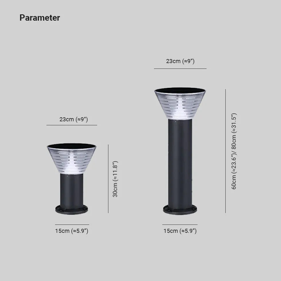 Black Solar Light Pena Metal & Acrylic Solar Led Cool White