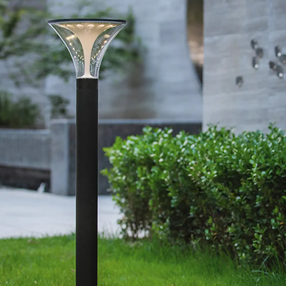 Black Solar Light Cylinder Pena Metal Led