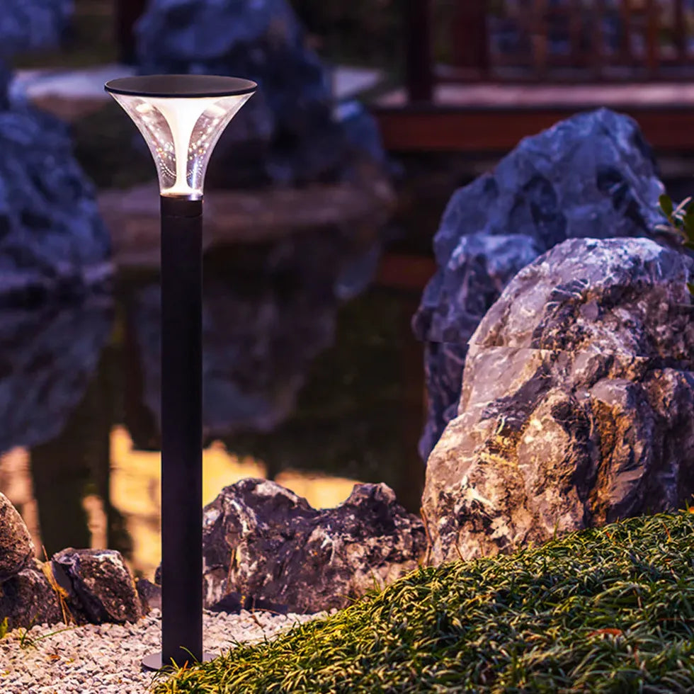 Black Solar Light Cylinder Pena Metal Led