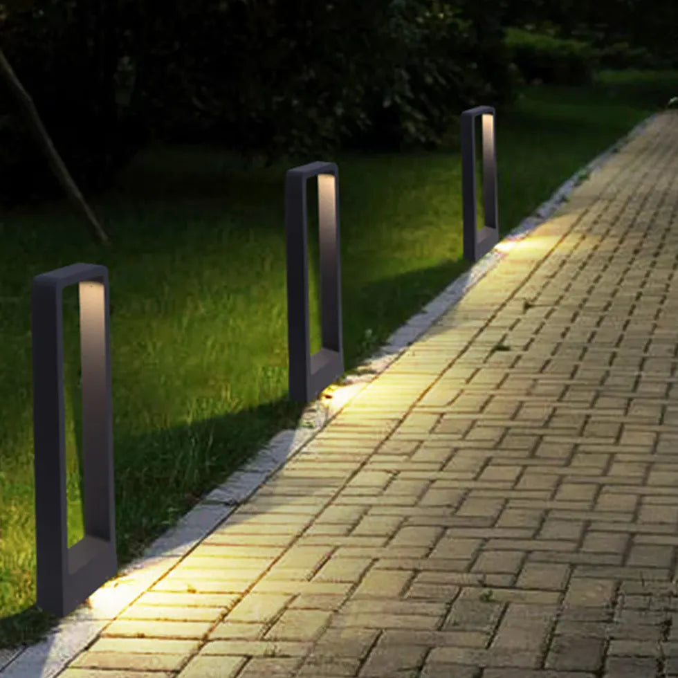 Black Post & Bollard Light Pena Metal & Acrylic Led Warm White Outdoor