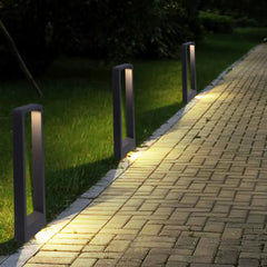 Black Post & Bollard Light Pena Metal & Acrylic Led Warm White Outdoor