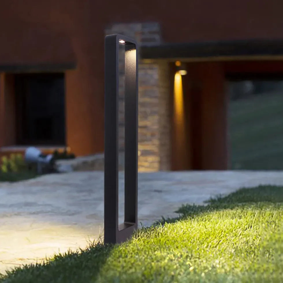 Black Post & Bollard Light Pena Metal & Acrylic Led Warm White Outdoor