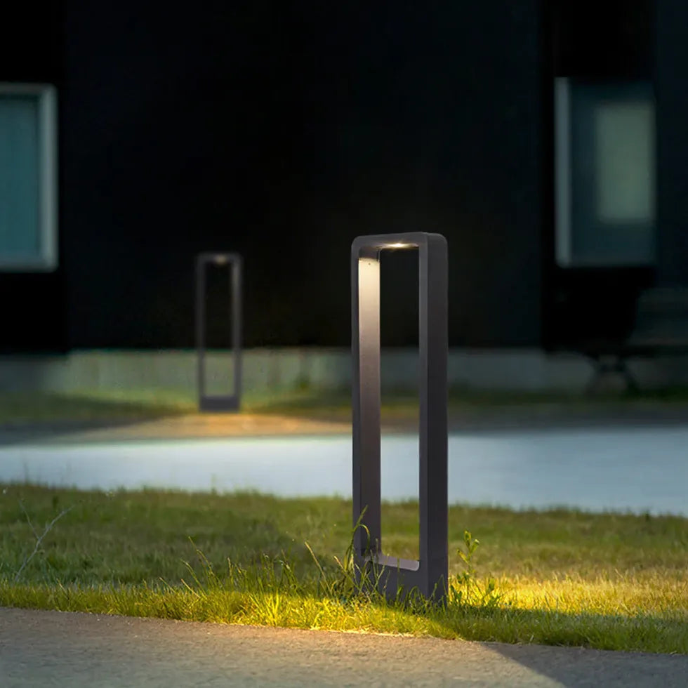 Black Post & Bollard Light Pena Metal & Acrylic Led Warm White Outdoor