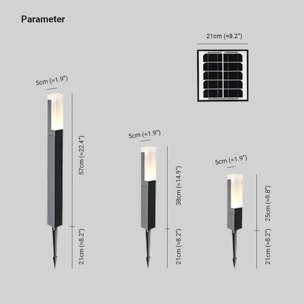 Black Solar Light Pena Metal & Acrylic Ip65 Led Outdoor Solar