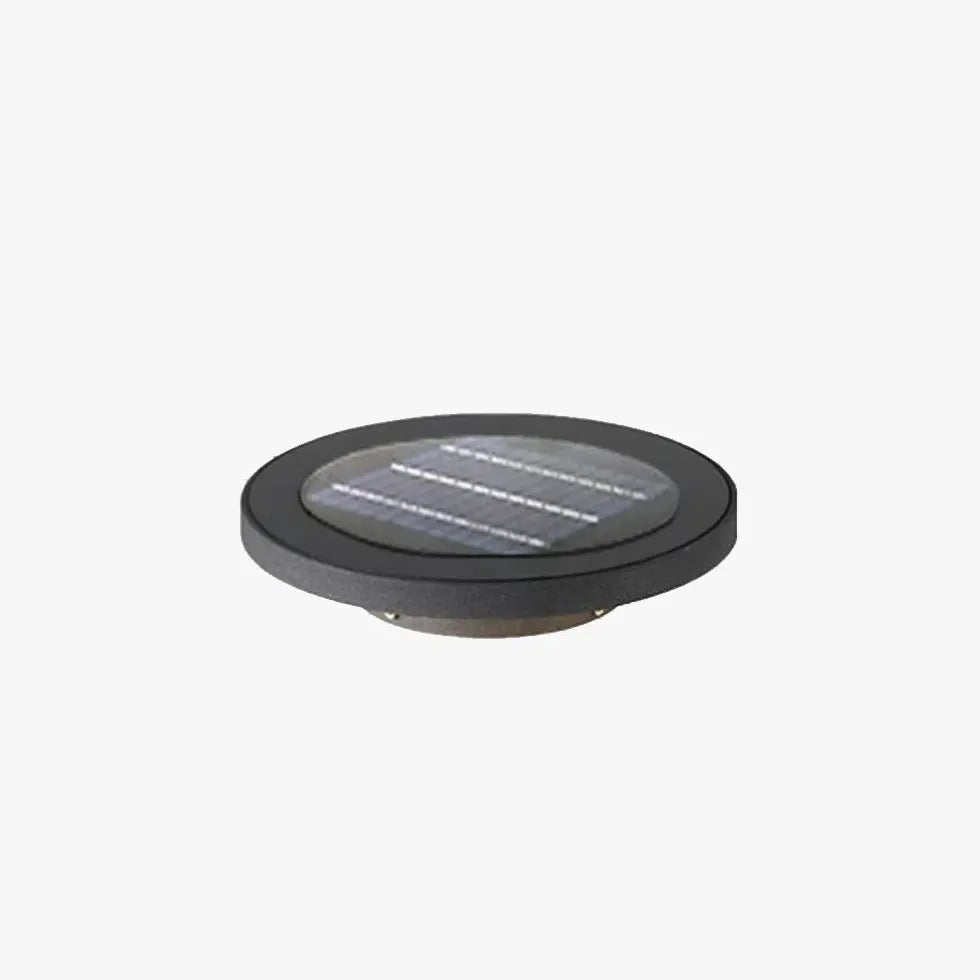 Black Deck & Ground Light Round Pena Metal Warm White Outdoor Solar Ip65