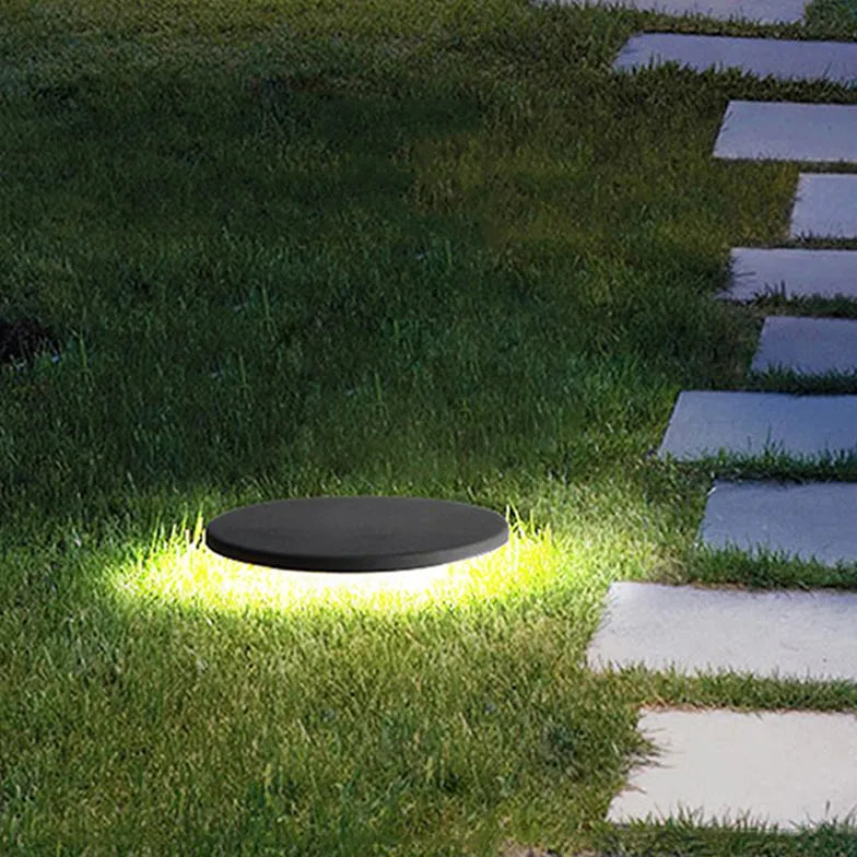 Black Deck & Ground Light Round Pena Metal Warm White Outdoor Solar Ip65