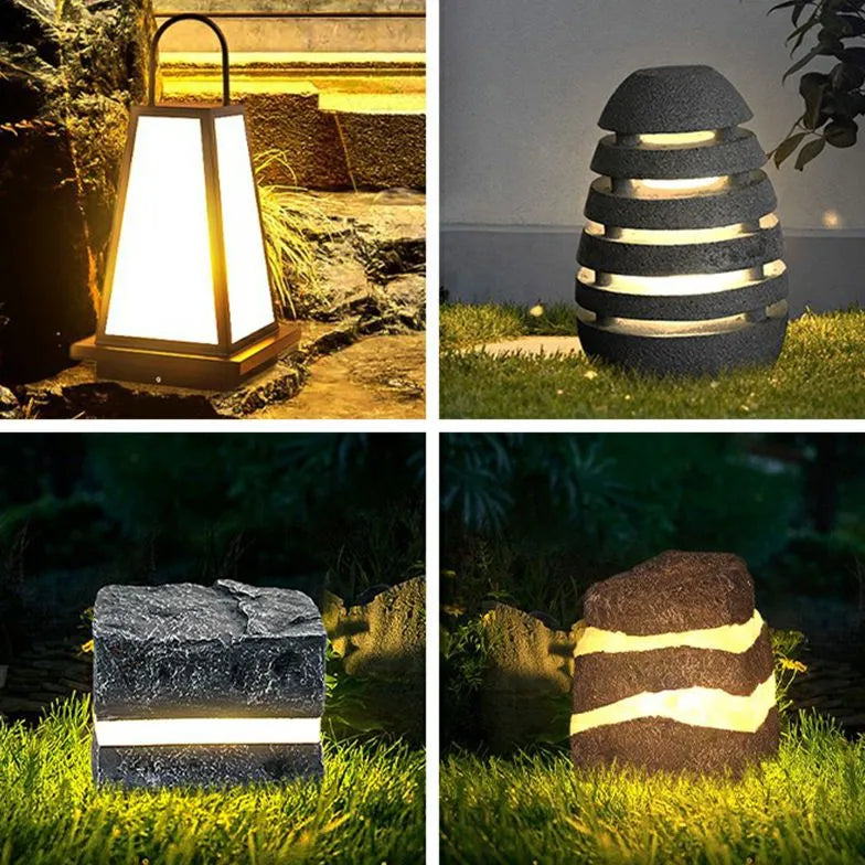 Black Outdoor Floor Lamp Pena Metal & Resin Ip65