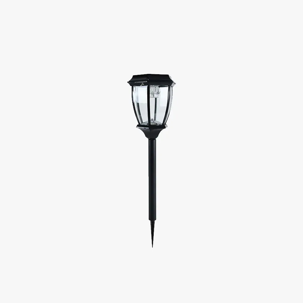 Black Stake Light Pena Metal Warm White Solar Outdoor Led