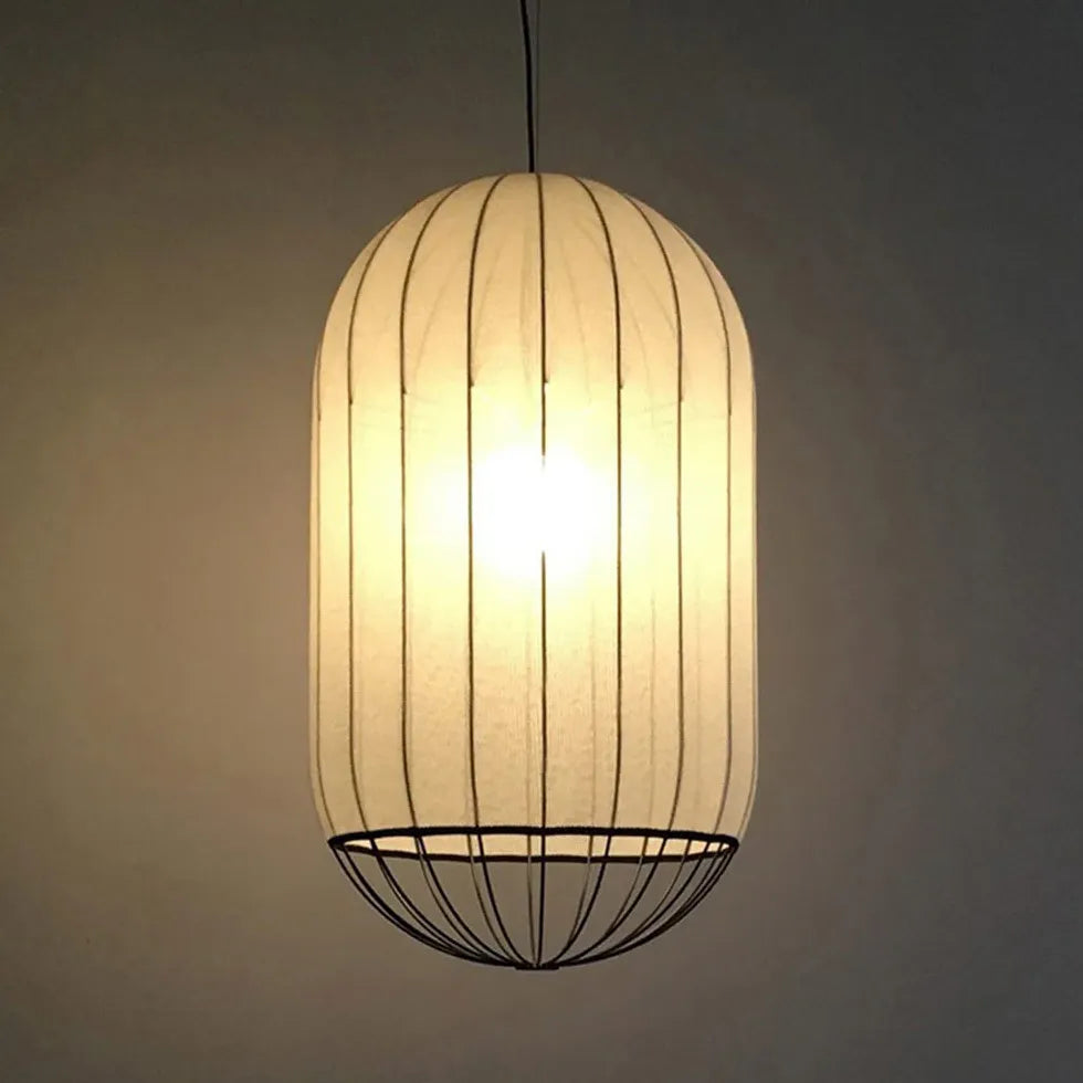 Light Single Pendant For Bedroom Renee Metal & Fabric