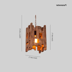 Light Single Pendant For Bedroom Rectangular Austin Pine Wood