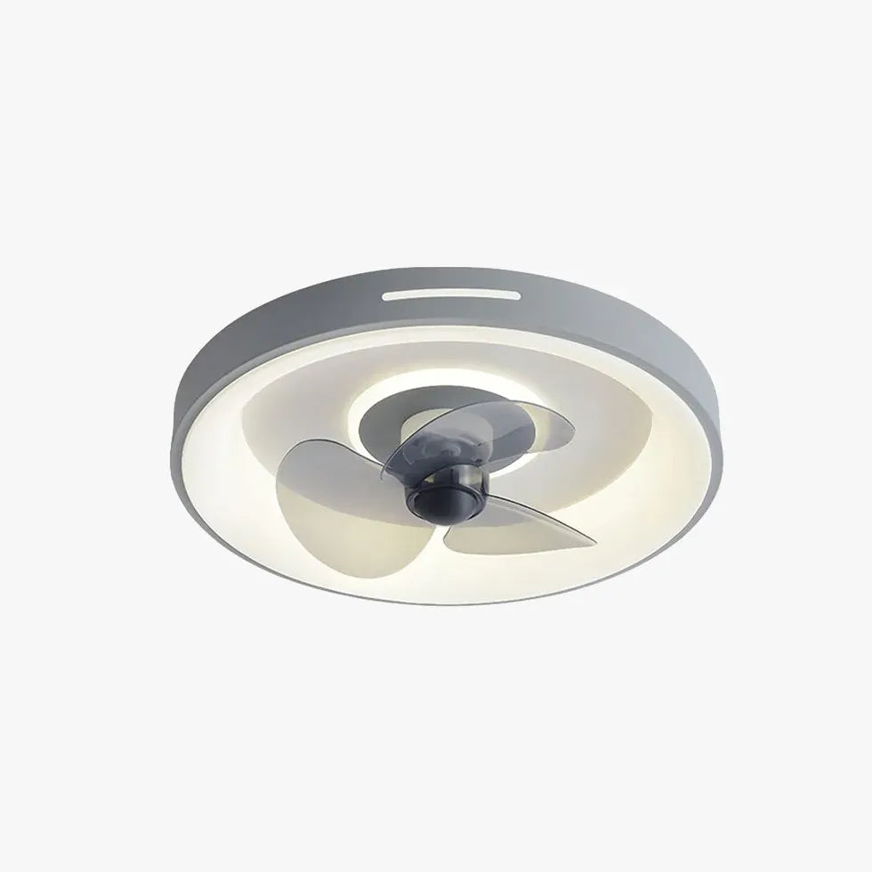 Ceiling Fan With Light For Bedroom Round Quinn Metal Dimmable