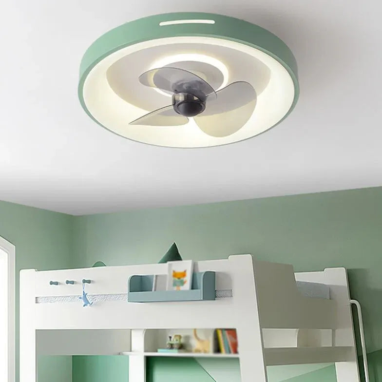 Ceiling Fan With Light For Bedroom Round Quinn Metal Dimmable