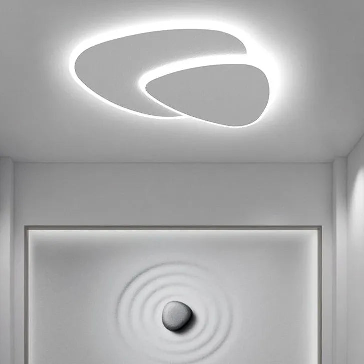 White Low Ceiling Light For Bedroom Quinn Metal & Acrylic Warm White