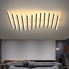 Black Flush Light For Bedroom Linear Quinn Metal & Acrylic Led Ip20