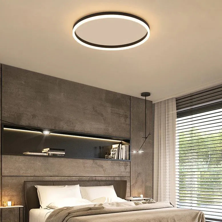 Black Low Ceiling Light For Bedroom Quinn Metal & Acrylic Led