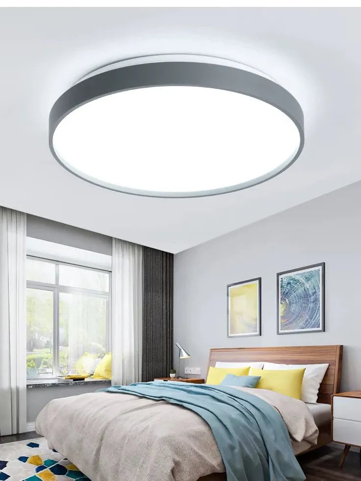 White Flush Light For Bedroom Round Quinn Metal & Acrylic Ip20 Led