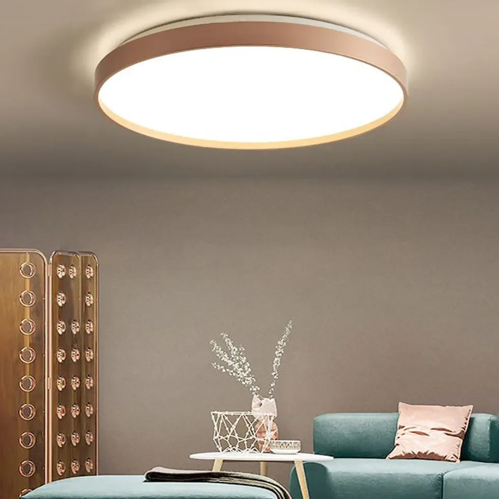 White Flush Light For Bedroom Round Quinn Metal & Acrylic Ip20 Led