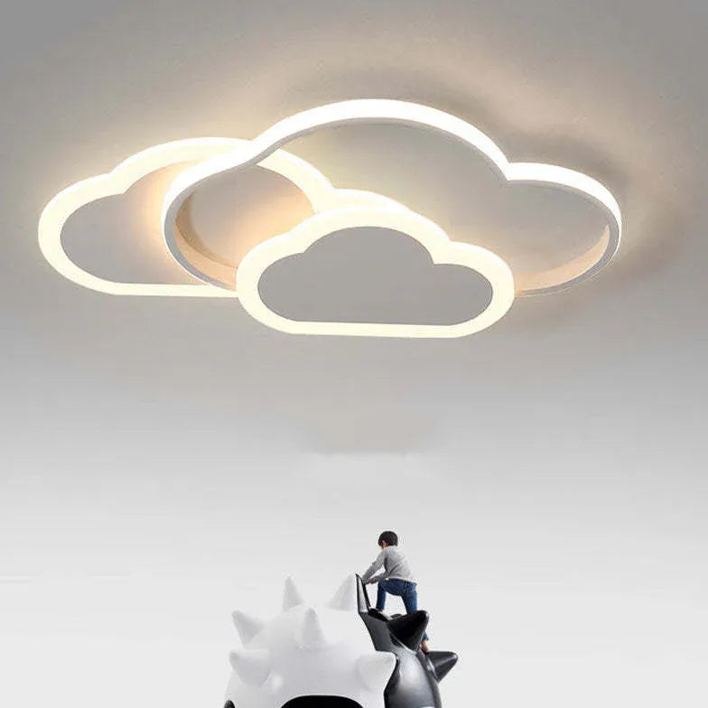 White Cloud Shape Flush Light Acrylic