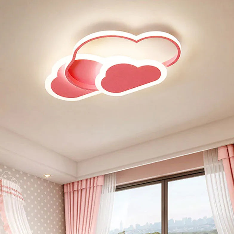 White Cloud Shape Flush Light Acrylic