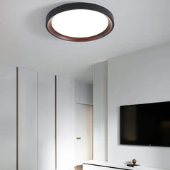 White Low Ceiling Light For Bathroom Quinn Wood Dimmable Ip20 Led