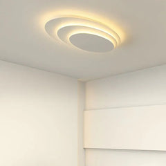 White Low Ceiling Light For Bedroom Round Quinn Metal & Acrylic Led Warm White Ip20