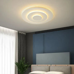 White Low Ceiling Light For Bedroom Round Quinn Metal & Acrylic Led Warm White Ip20