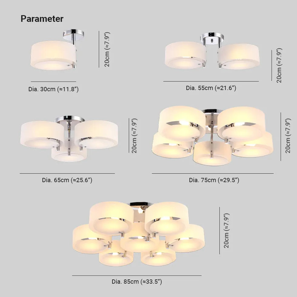 Semi-flush Light For Kitchen Round Quinn Acrylic Ip20 Led Without Bulbs