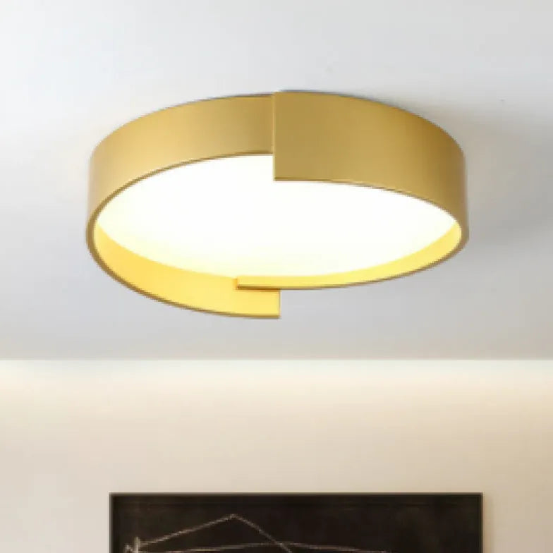 Flush Light For Bedroom Round Macaron Metal & Acrylic